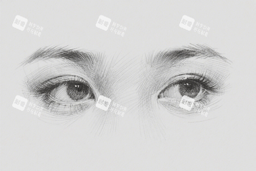双眼皮素描图