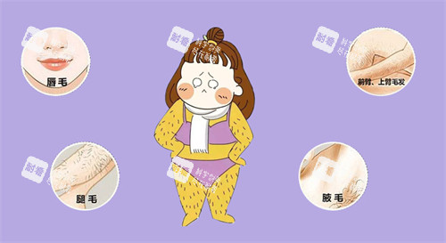 不同区域需脱毛的毛发