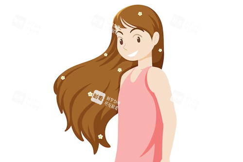 茂密的头发卡通图