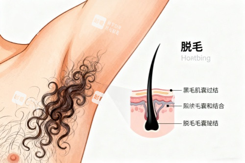 腋下脱毛卡通图