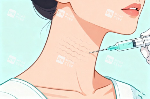 颈纹注射针剂填充卡通图