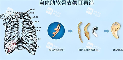 肋软骨直埋耳再造术步骤演示图