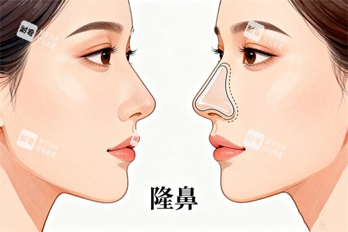 假体隆鼻前后对比图