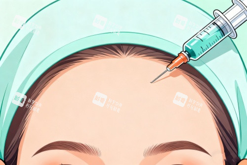 额头注射卡通展示图