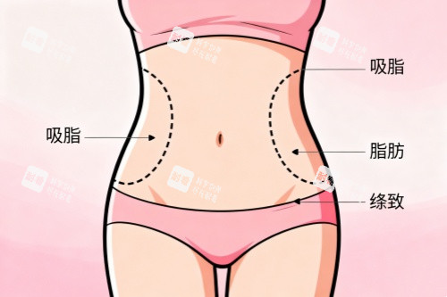 小蛮腰吸脂塑形卡通图