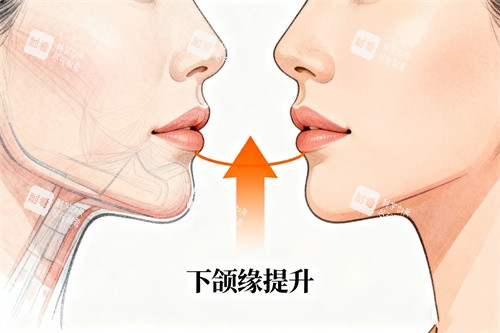 下颌缘做提升卡通对比图