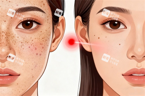 激光祛斑卡通图