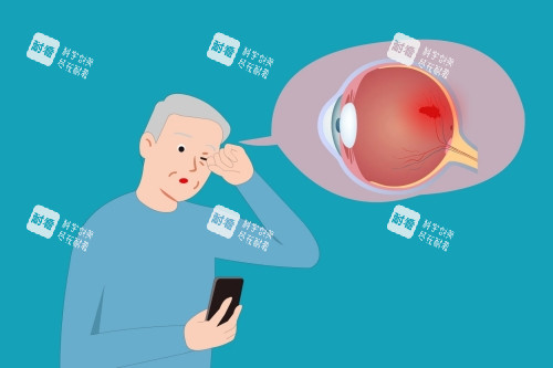 老年人白内障卡通图 老年人白内障卡通图