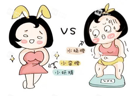 吸脂对比卡通图