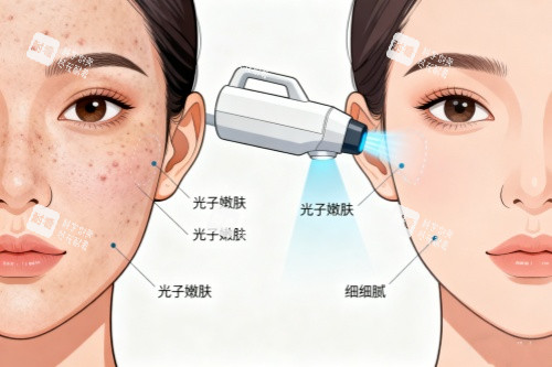 脸部做光子嫩肤前后对比图