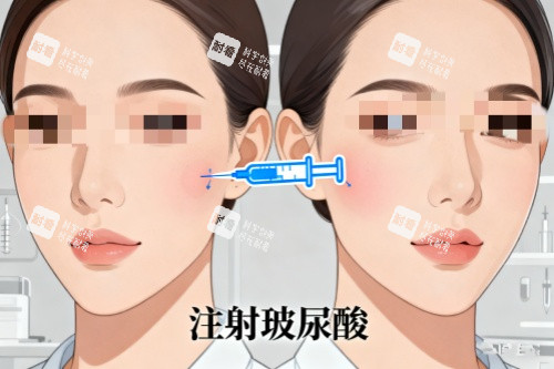 脸部打玻尿酸卡通图