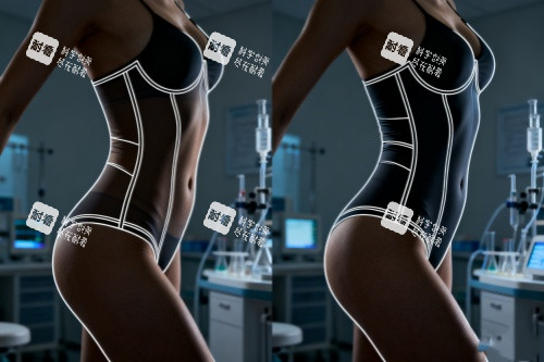 吸脂塑形卡通展示图