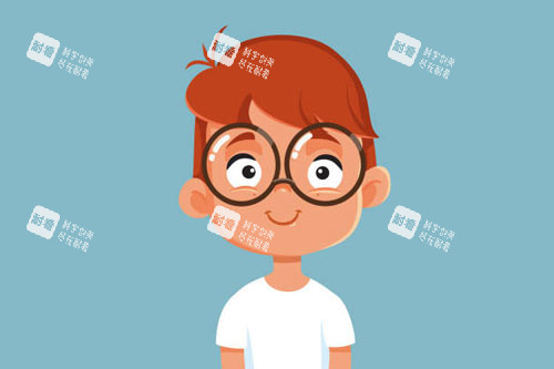 近视学生卡通图 近视学生卡通图