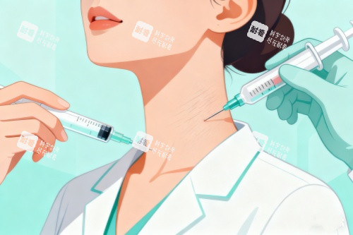 颈纹填充注射卡通图 颈纹填充注射卡通图
