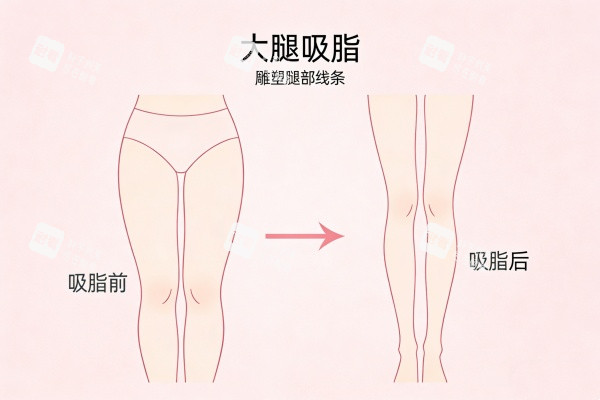 大腿做吸脂前后对比图 大腿做吸脂前后对比图