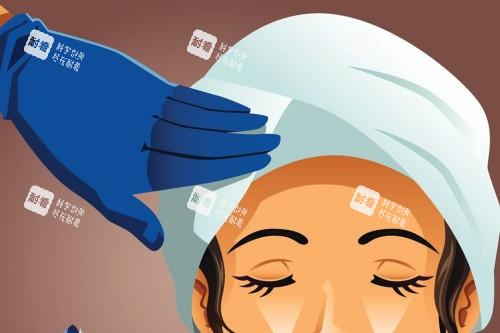 面部注射卡通示意图