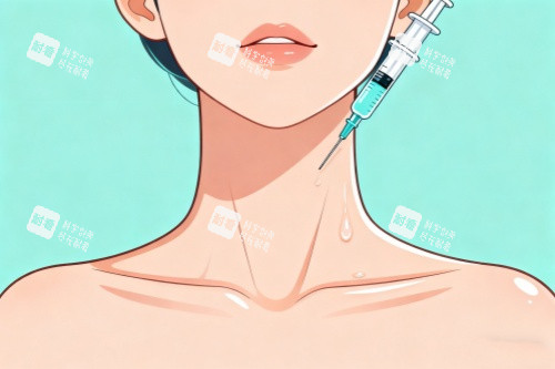 颈纹注射玻尿酸填充卡通图
