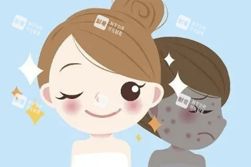 光子嫩肤前后对比卡通示意图 光子嫩肤前后对比卡通示意图