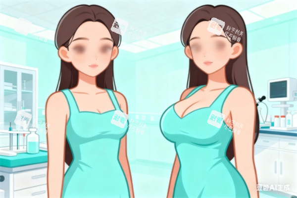 隆胸前后对比图展示