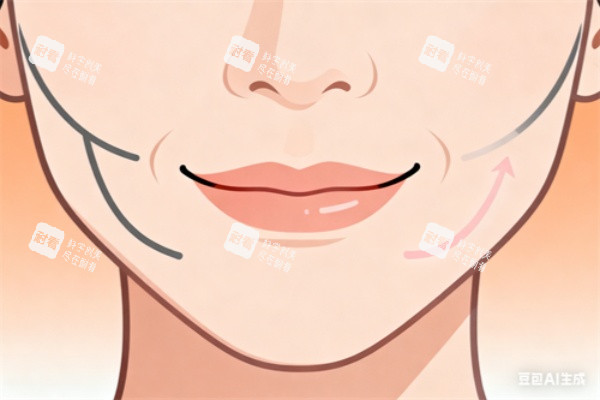 嘴角皱纹做提升卡通展示图