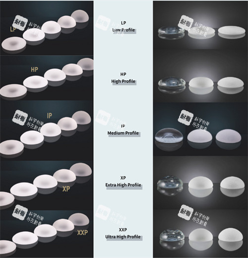 不同型号和材质的隆胸假体 不同型号和材质的隆胸假体