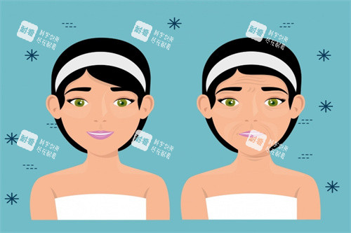 面部提升对比卡通图