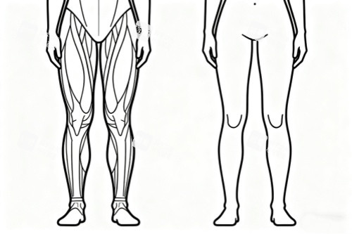 腿部做吸脂塑形卡通图