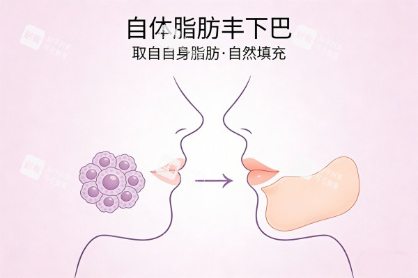 自体脂肪丰下巴卡通对比图