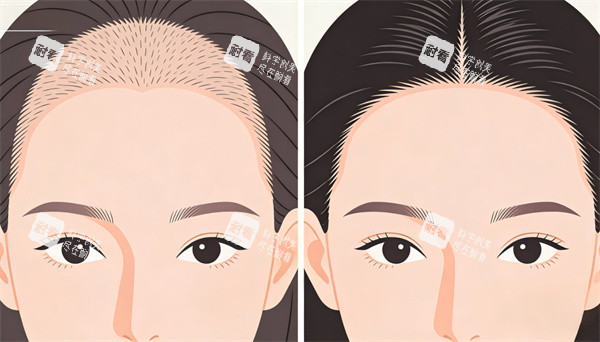 发际线种植卡通图片前后对比