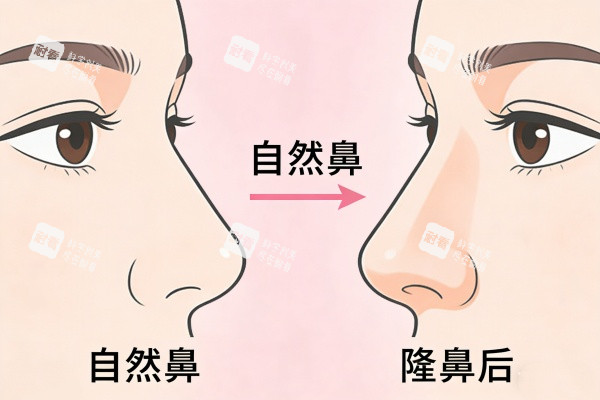 自然鼻型隆鼻前后对比图 自然鼻型隆鼻前后对比图