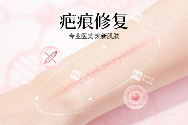 疤痕修复卡通展示图 疤痕修复卡通展示图
