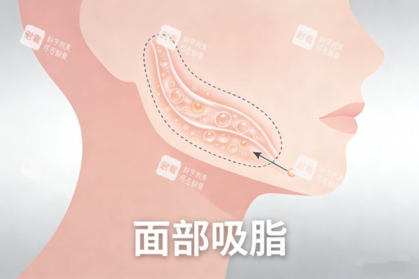 面部吸脂卡通图展示