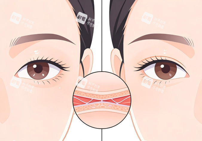 双眼皮前后对比示意图