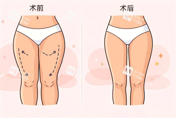 大腿吸脂手术前后对比