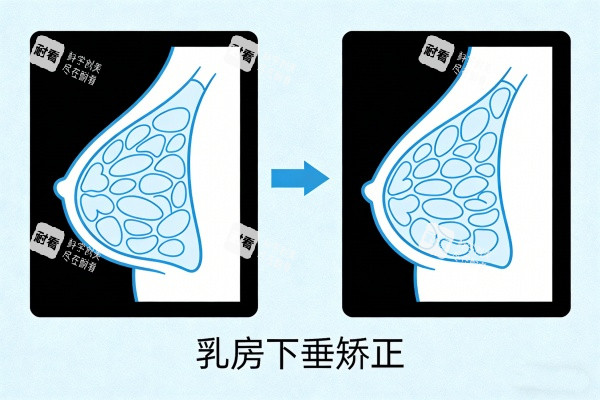 乳房下垂矫正卡通图展示 乳房下垂矫正卡通图展示