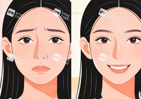 隆鼻前后对比图片卡通