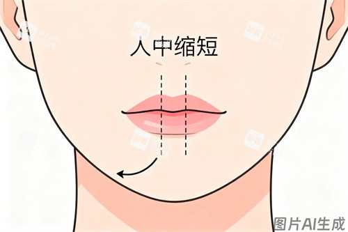 人中缩短卡通图
