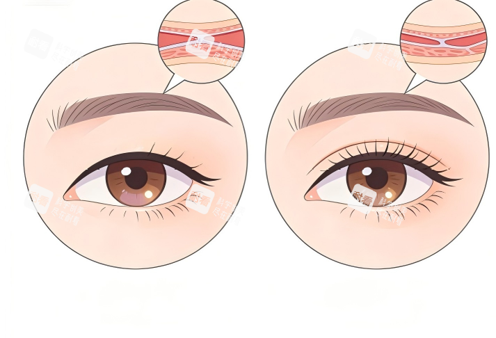 双眼皮前后效果示意图