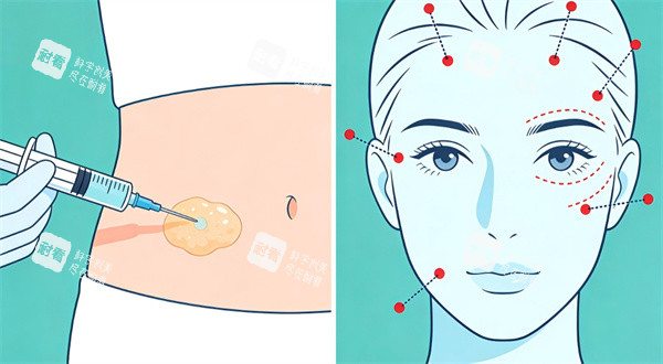 面部脂肪填充卡通图片