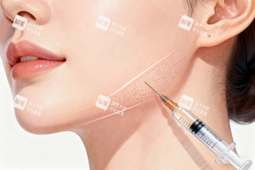 下颌线针剂注射卡通图