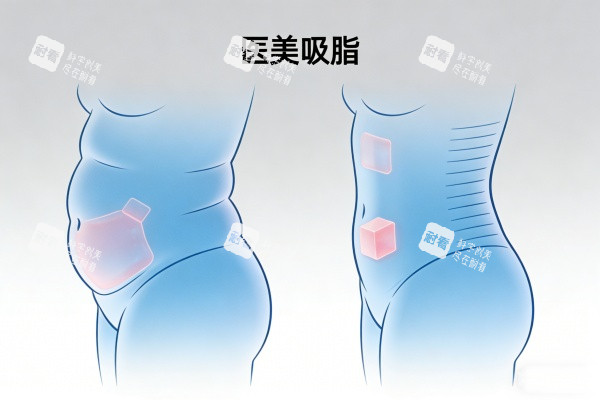 腰腹部吸脂塑形前后对比图