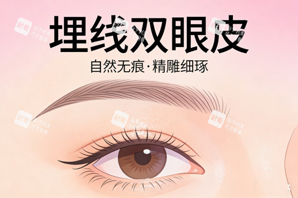 埋线双眼皮卡通图展示