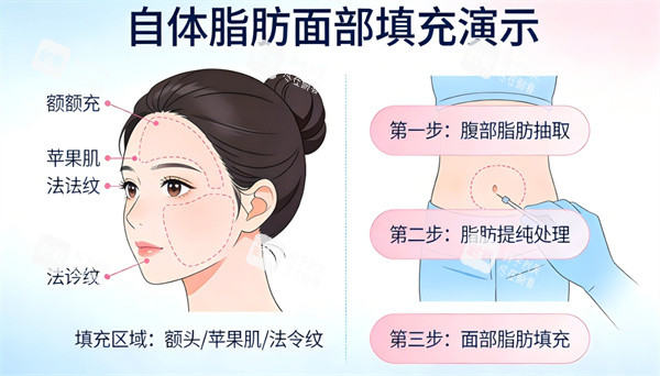 自体脂肪填充步骤卡通图