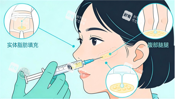面部脂肪填充示意图展示