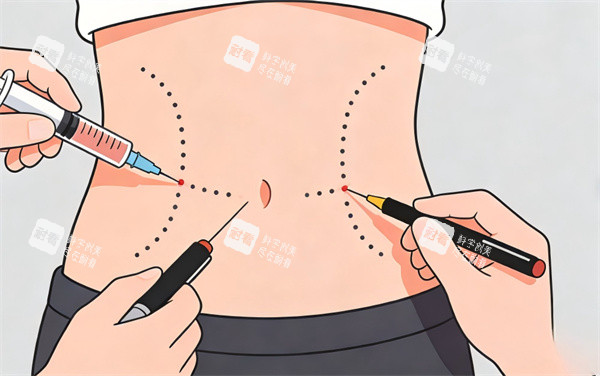 腰腹吸脂操作卡通图片