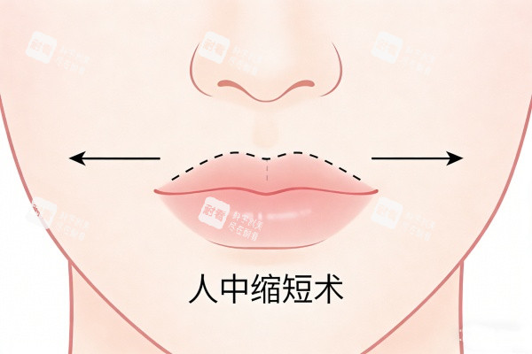 人中缩短术卡通图