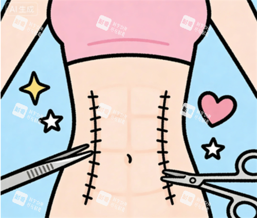 腹壁成形卡通图