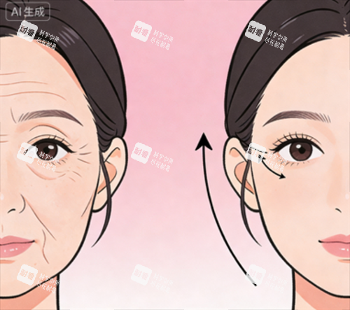 面部提升前后的对比