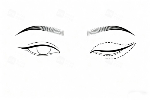 割双眼皮卡通展示图