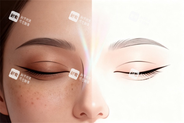 面部祛斑美白卡通对比图